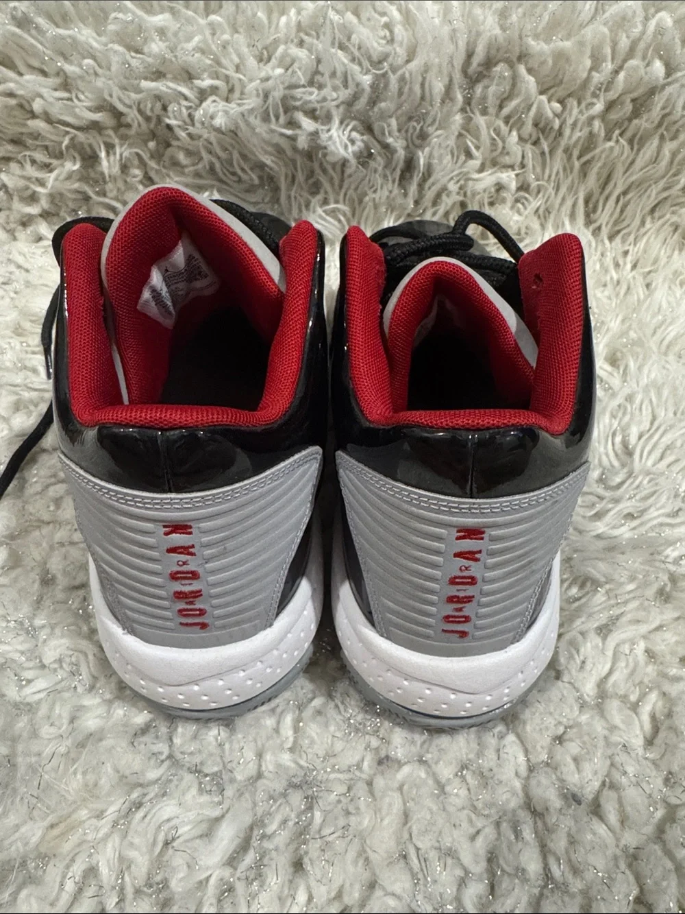 Jordan Black Patent Leather Sneakers with Red Lining